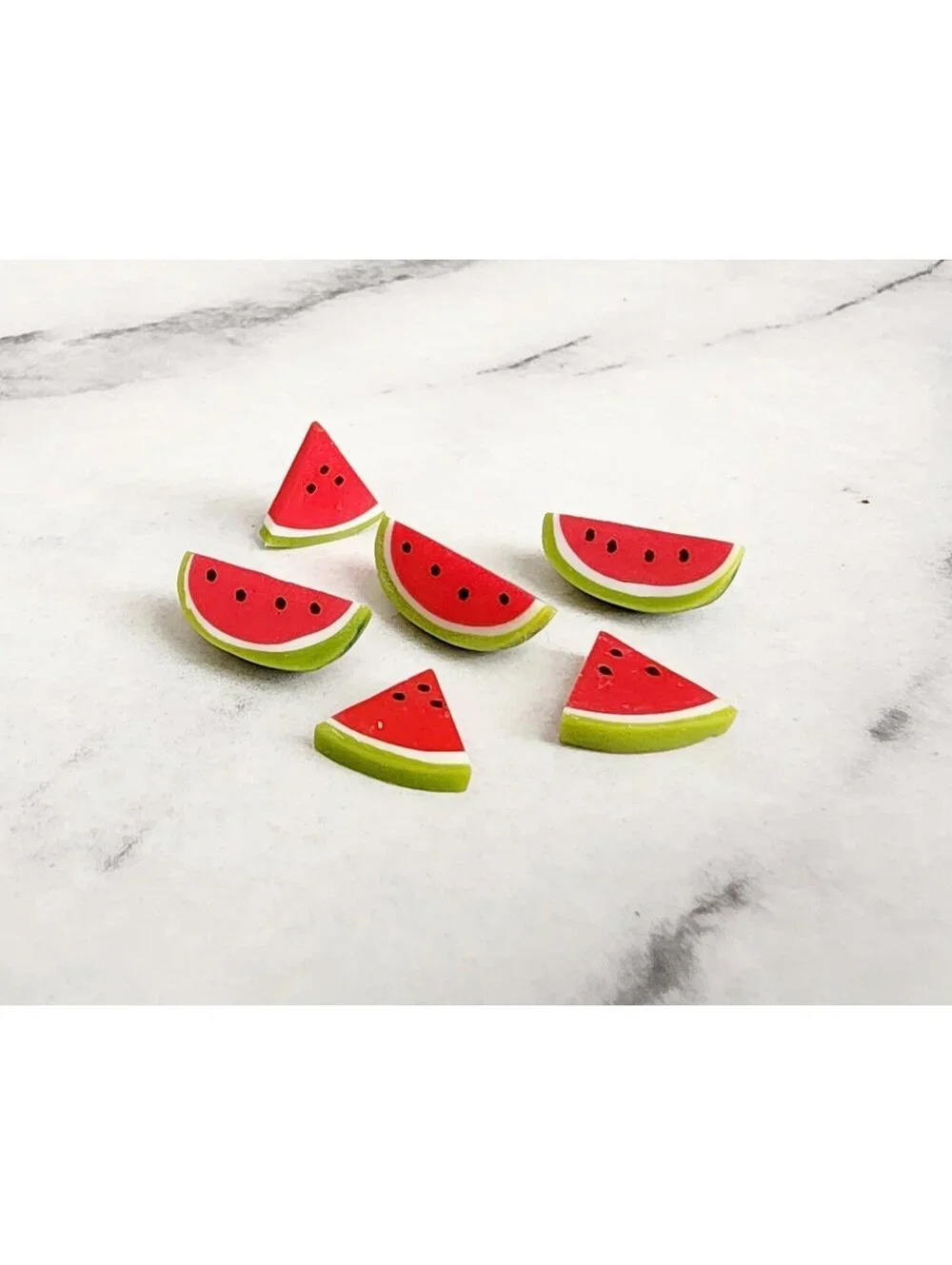 Miniature Dollhouse Watermelon Slices 6pcs